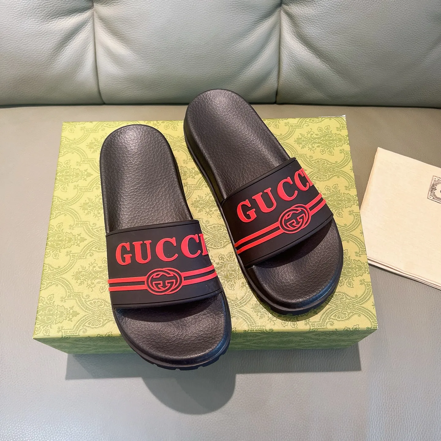 Men's Men's Shoes 130🐮🐮Gucci Gucci Slippers Gucci 2024 latest beach sandals slippers Original molding double G LOGO Original molding consistent Outsole: Men's Men's Shoes u double-layer outsole Size: 35-46